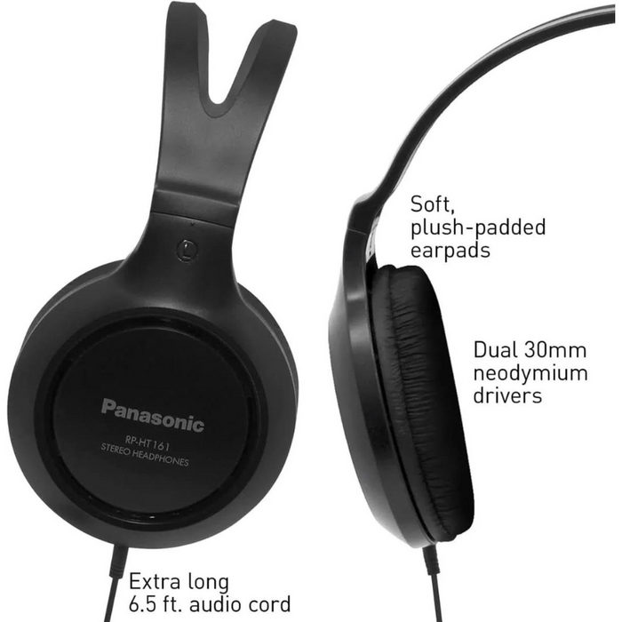 Panasonic Wired Headphones RP-HT161-K (New)